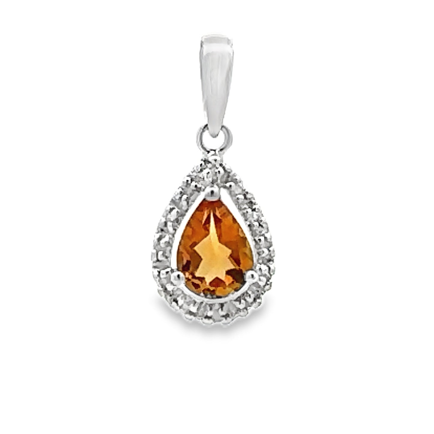 .63ct Citrine Diamond Fashion Pendants 10KT White Gold Bids.com