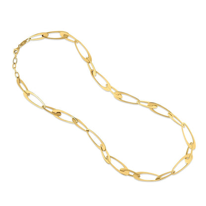 14K Yellow Gold Italian Oval Links Necklace Bids.com