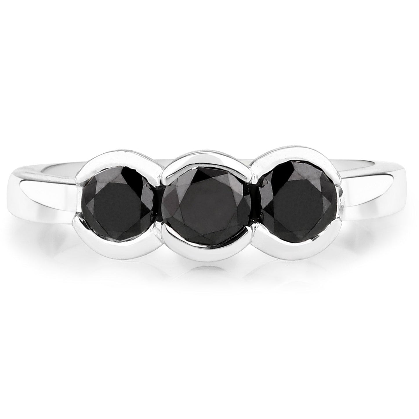 1.22 Carat Genuine Black Diamond .925 Sterling Silver Ring Bids.com