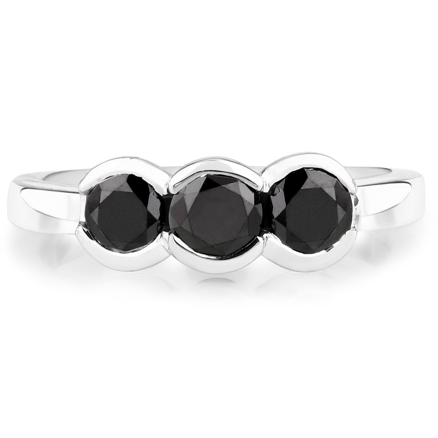 1.22 Carat Genuine Black Diamond .925 Sterling Silver Ring Bids.com
