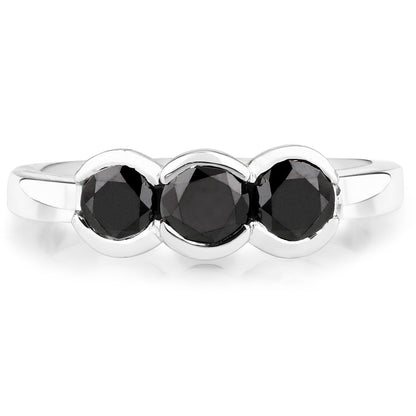 1.22 Carat Genuine Black Diamond .925 Sterling Silver Ring Bids.com