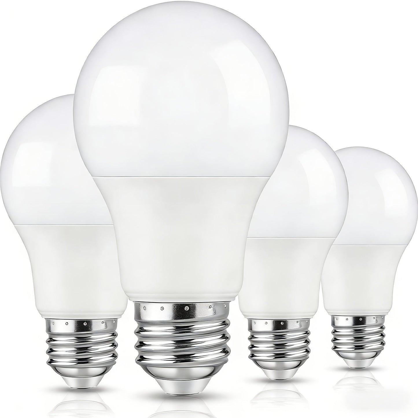 4-Pack A19 LED Light Bulbs, 60W Equivalent, Daylight, E26 Base, Non-Dimmable DailySale