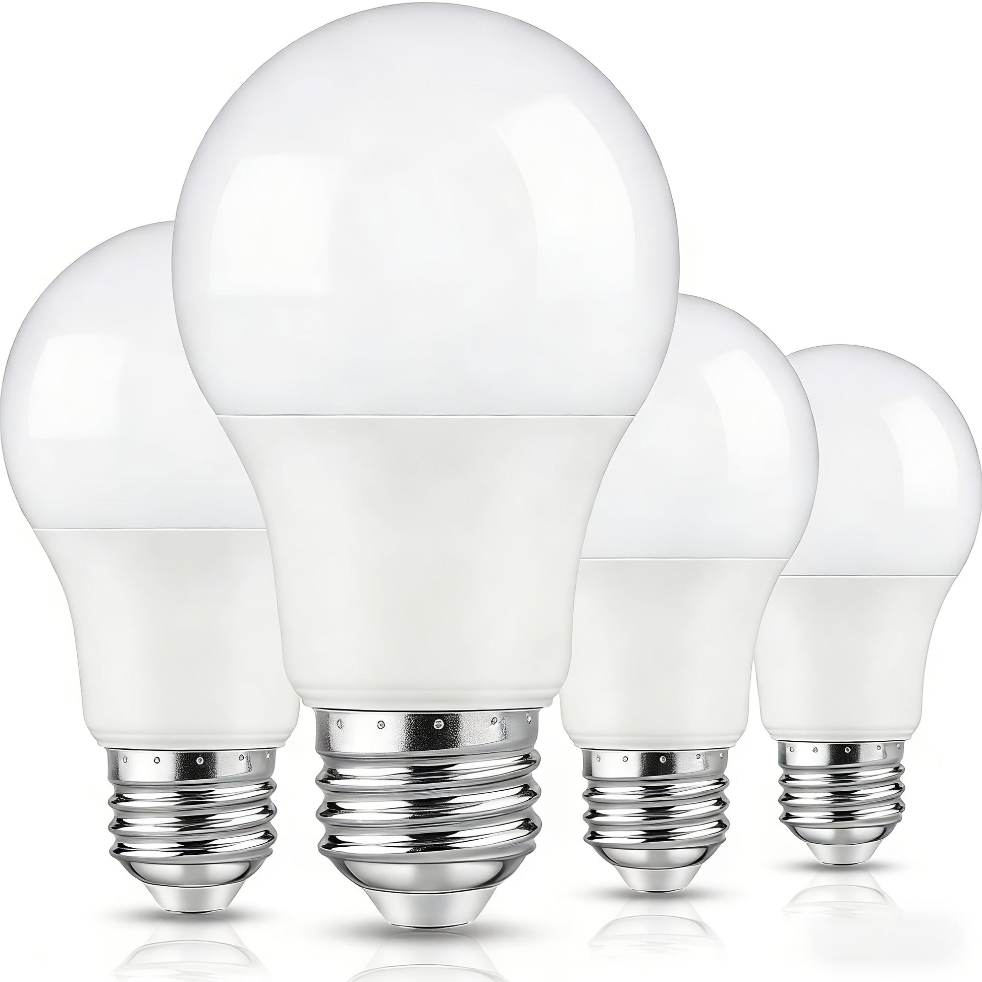4-Pack A19 LED Light Bulbs, 60W Equivalent, Daylight, E26 Base, Non-Dimmable DailySale