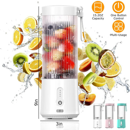 450ml Rechargeable Fruit Blender with 6 Blades DailySale