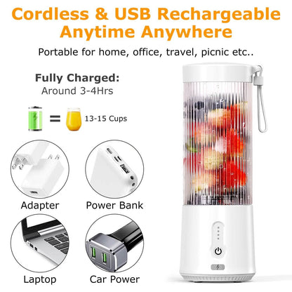 450ml Rechargeable Fruit Blender with 6 Blades DailySale