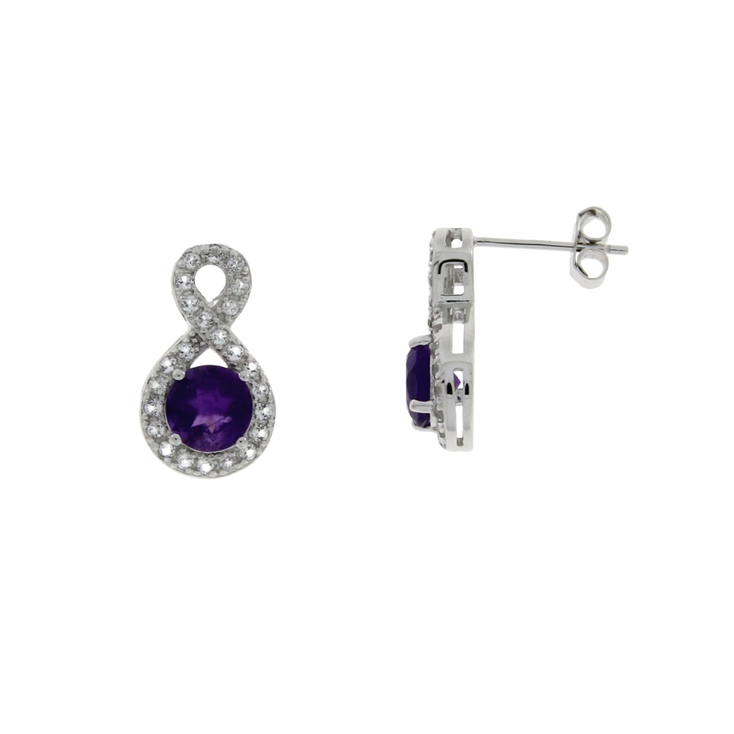 1.40ct Amethyst White Topaz Earrings Sterling Silver Bids.com