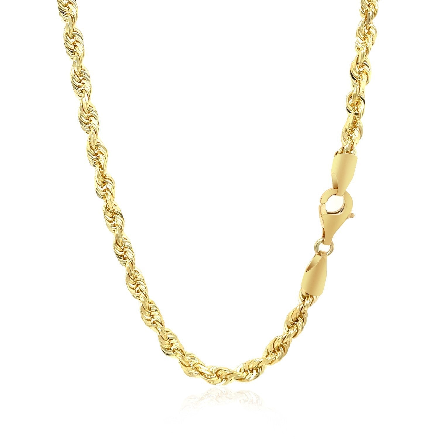 4.0mm 10k Yellow Gold Solid Diamond Cut Rope Chain Bids.com