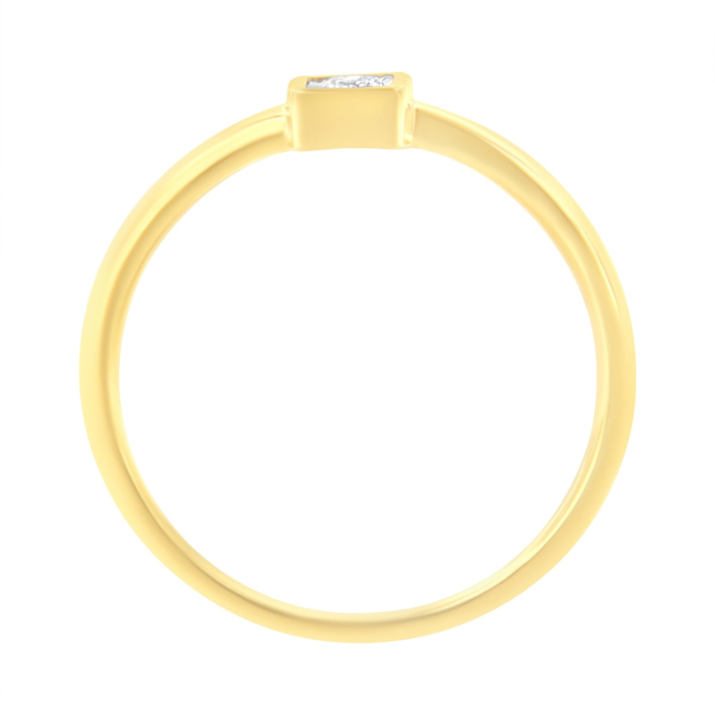 14K Yellow Gold Plated .925 Sterling Silver 1/20 cttw Miracle Set Diamond Promise Ring (J-K Color, I1-I2 Clarity) - Size 6 Bids.com