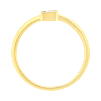 14K Yellow Gold Plated .925 Sterling Silver 1/20 cttw Miracle Set Diamond Promise Ring (J-K Color, I1-I2 Clarity) - Size 6 Bids.com