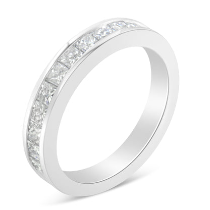 Women's 18K White Gold Princess Cut Diamond Band Ring (1 Cttw, G-H Color, SI1-SI2 Clarity) - Size 6 Bids.com