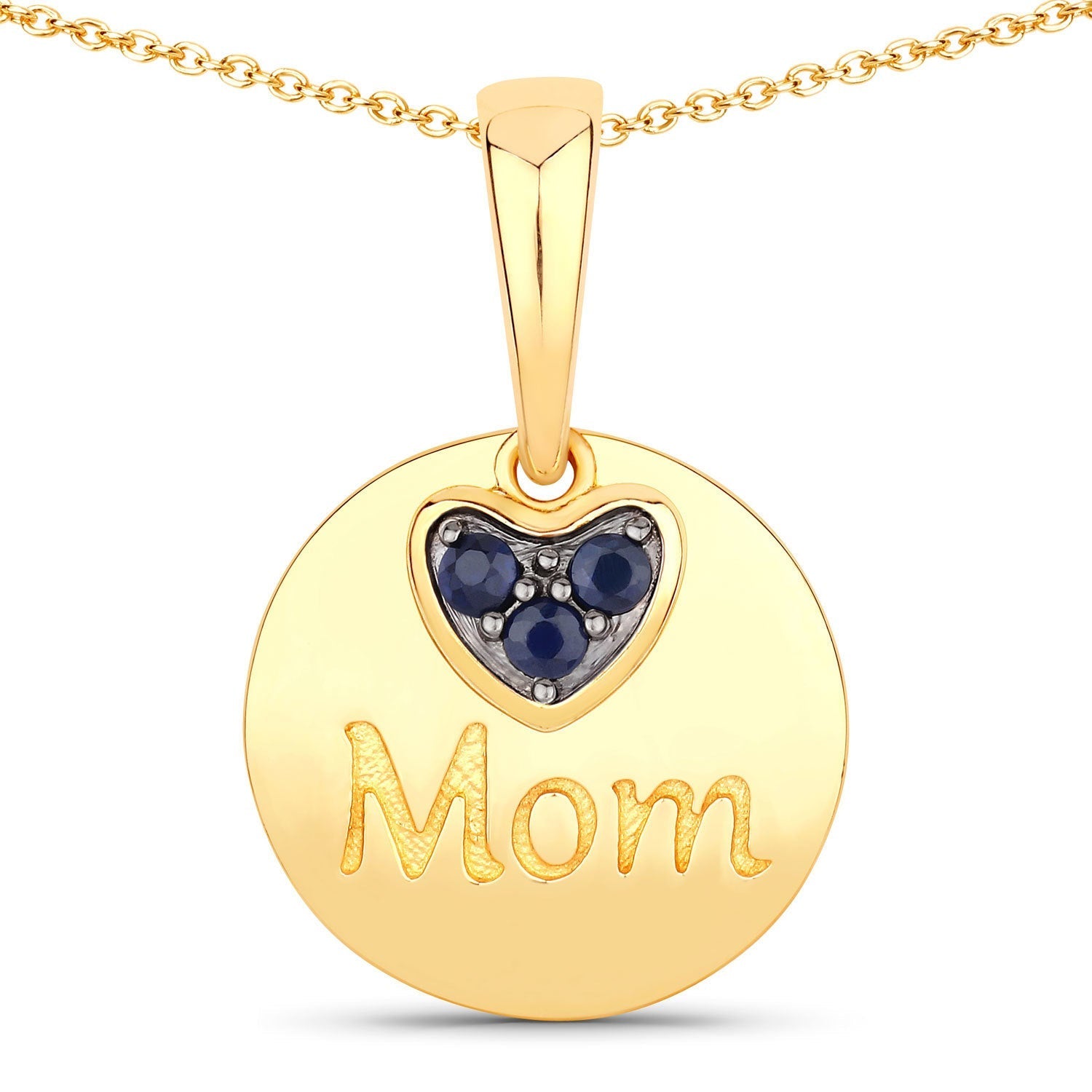 0.20 Carat Genuine Blue Sapphire .925 Sterling Silver Pendant Bids.com