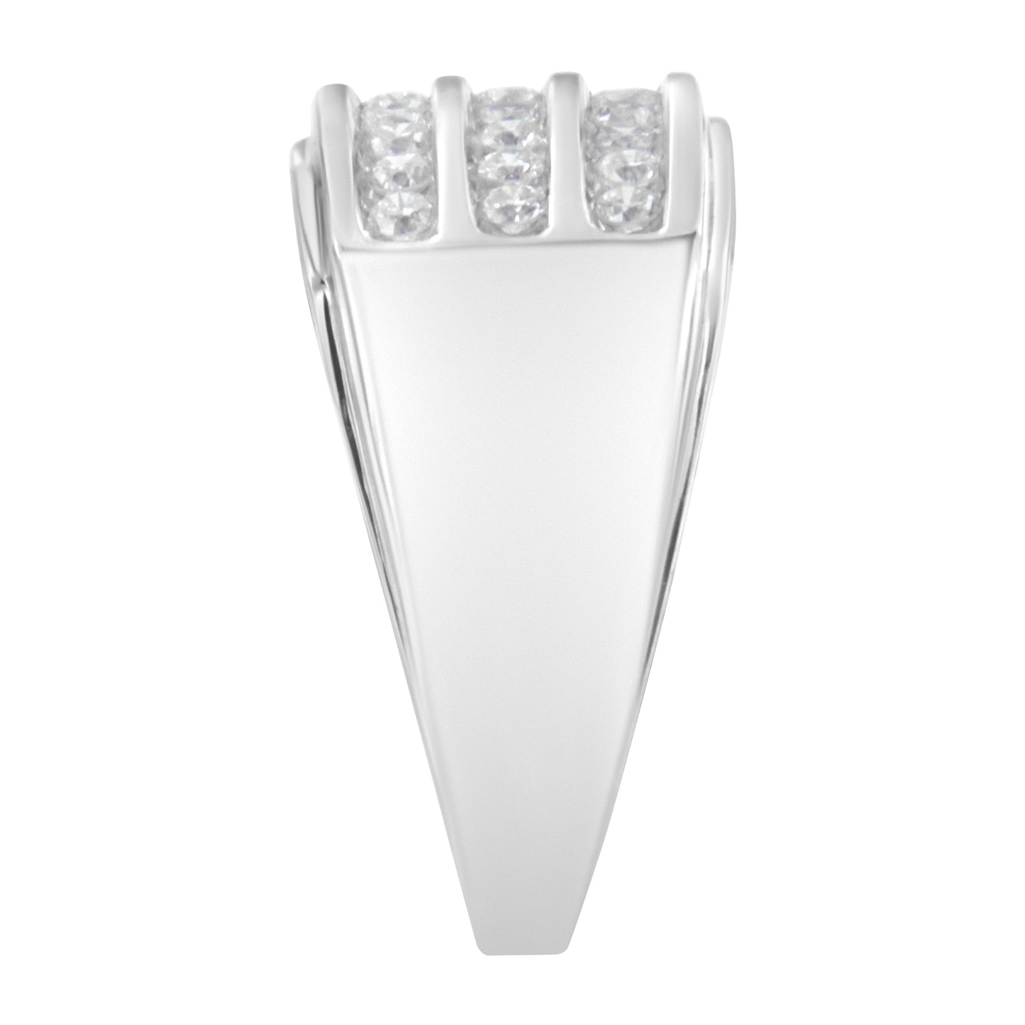 14K White Gold Men's Diamond Channel Set Band Ring (1 cttw, H-I Color, SI2-I1 Clarity) Bids.com