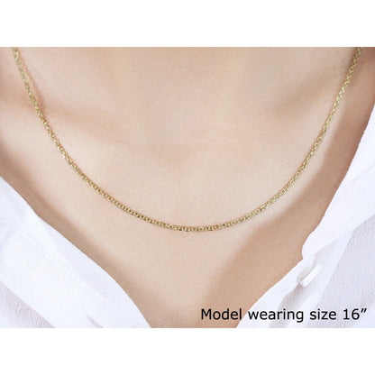 18k Yellow Gold Diamond Cut Cable Link Chain (1.40 mm) Bids.com