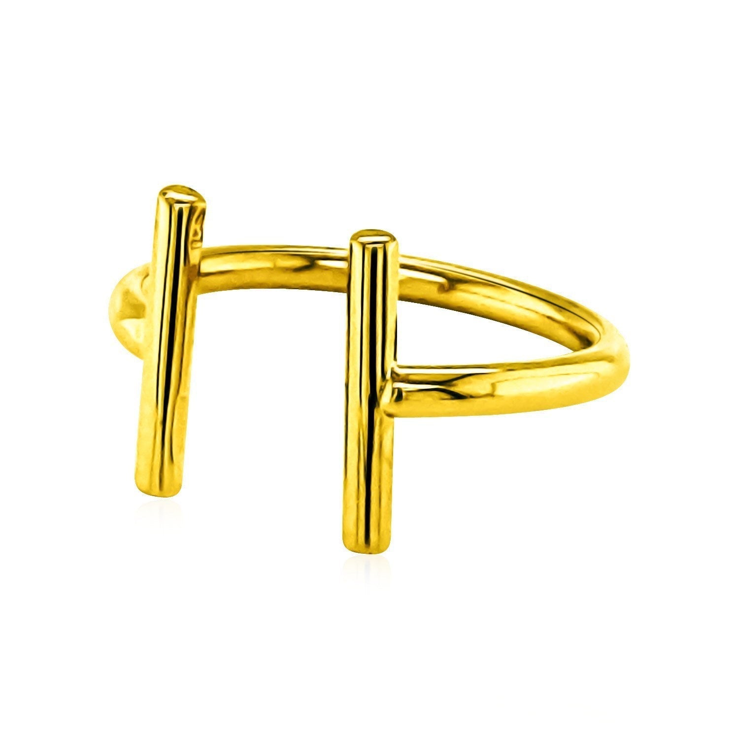 14k Yellow Gold Open Ring with Bars Bids.com