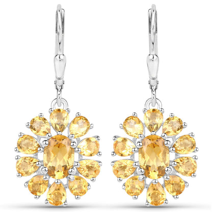 12.24 Carat Genuine Citrine and White Topaz .925 Sterling Silver 3 Piece Jewelry Set (Ring, Earrings, and Pendant w/ Chain) Bids.com