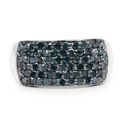 1.17 Carat Genuine Blue Diamond .925 Sterling Silver Ring Bids.com