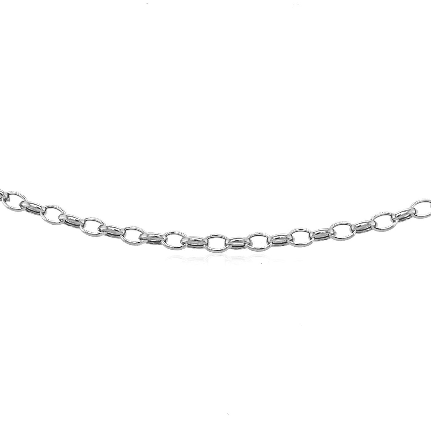 3.2mm 14k White Gold Oval Rolo Bracelet Bids.com