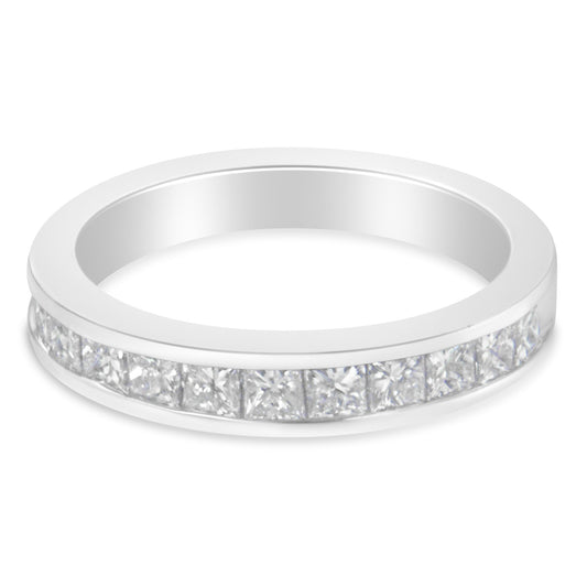 Women's 18K White Gold Princess Cut Diamond Band Ring (1 Cttw, G-H Color, SI1-SI2 Clarity) - Size 6 Bids.com