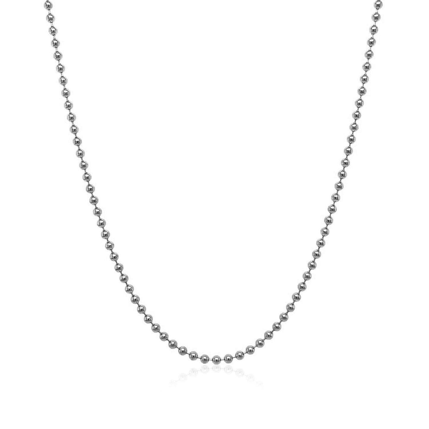 14k White Gold Bead Chain 1.5mm Bids.com