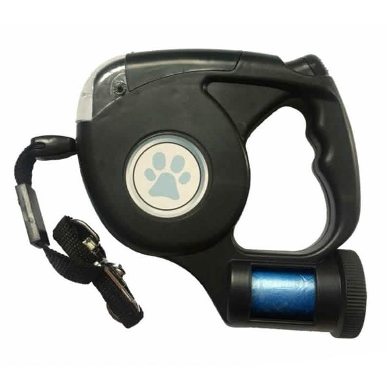 4.5M LED Flashlight Extendable Retractable Pet Dog Leash Lead with Garbage Bag DailySale