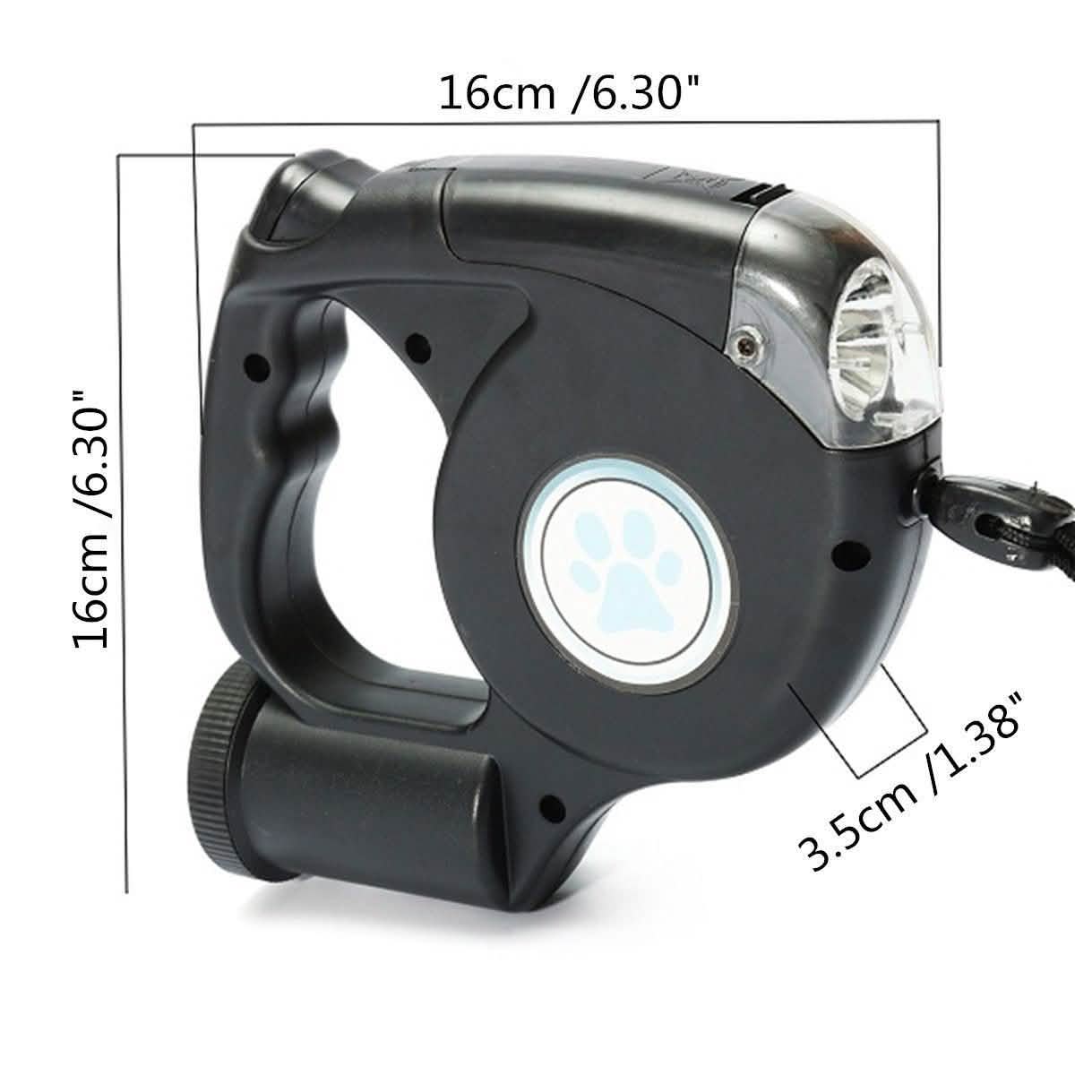 4.5M LED Flashlight Extendable Retractable Pet Dog Leash Lead with Garbage Bag DailySale
