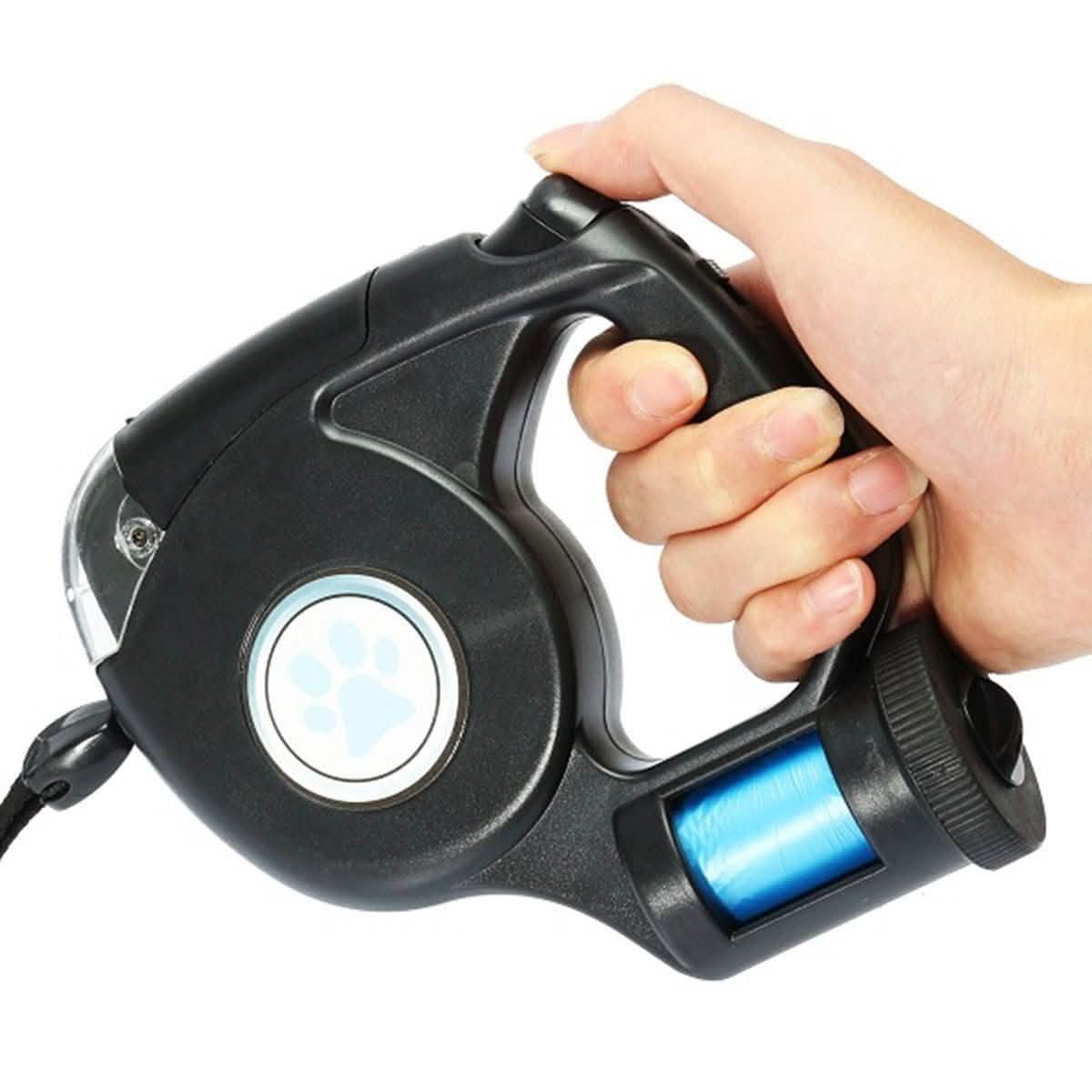 4.5M LED Flashlight Extendable Retractable Pet Dog Leash Lead with Garbage Bag DailySale