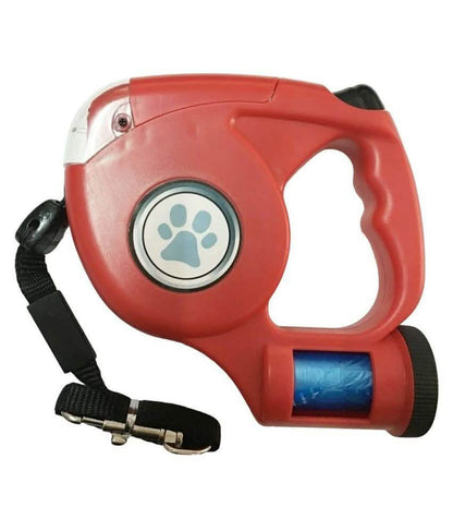 4.5M LED Flashlight Extendable Retractable Pet Dog Leash Lead with Garbage Bag DailySale