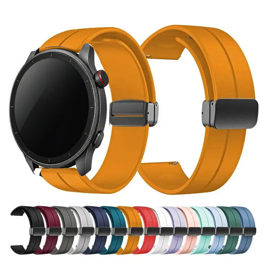 Amazfit Balance, GTR, GTS & Bip Silicone Band, Magnetic Folding Clasp BandsCo Straps