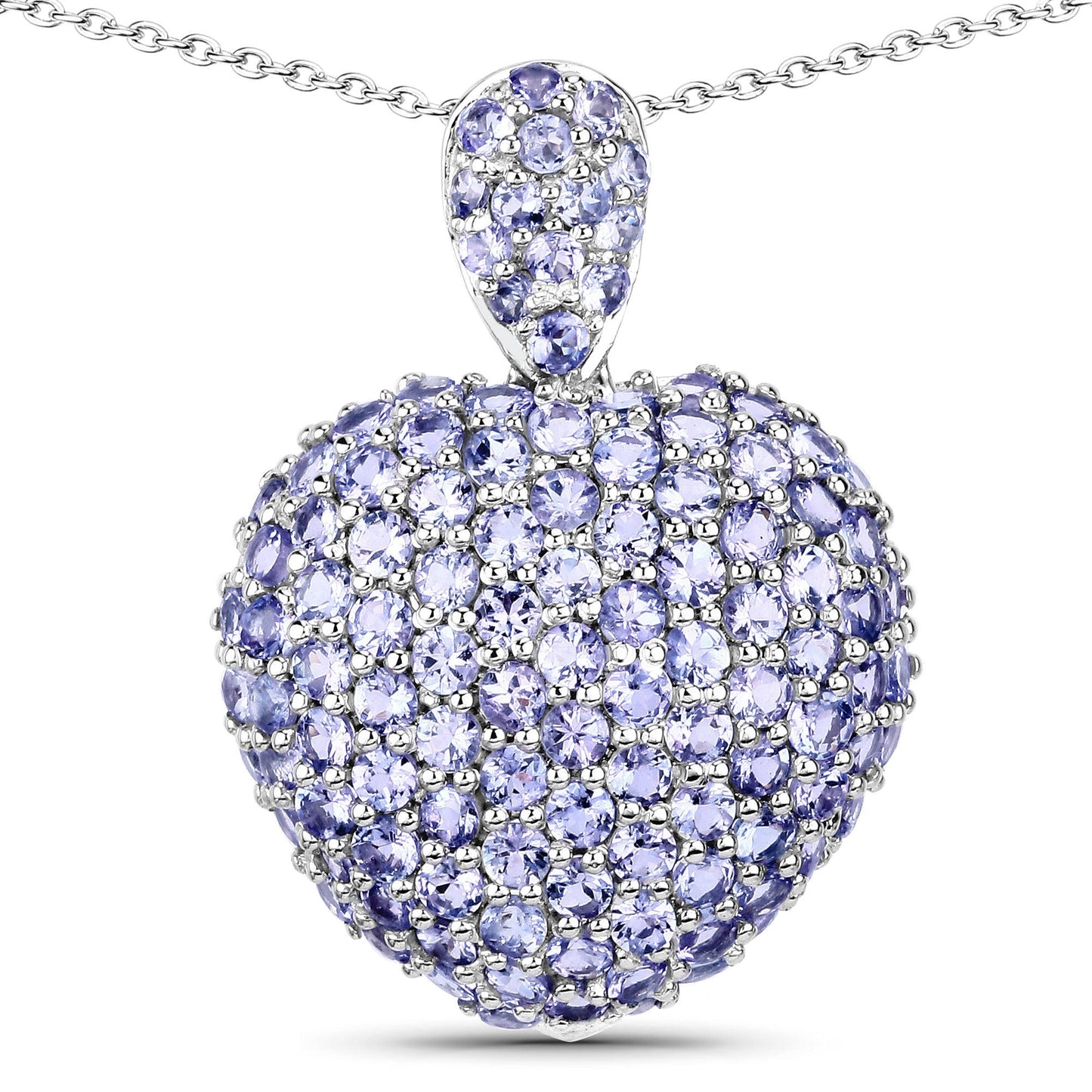 6.01 Carat Genuine Tanzanite .925 Sterling Silver Pendant Bids.com