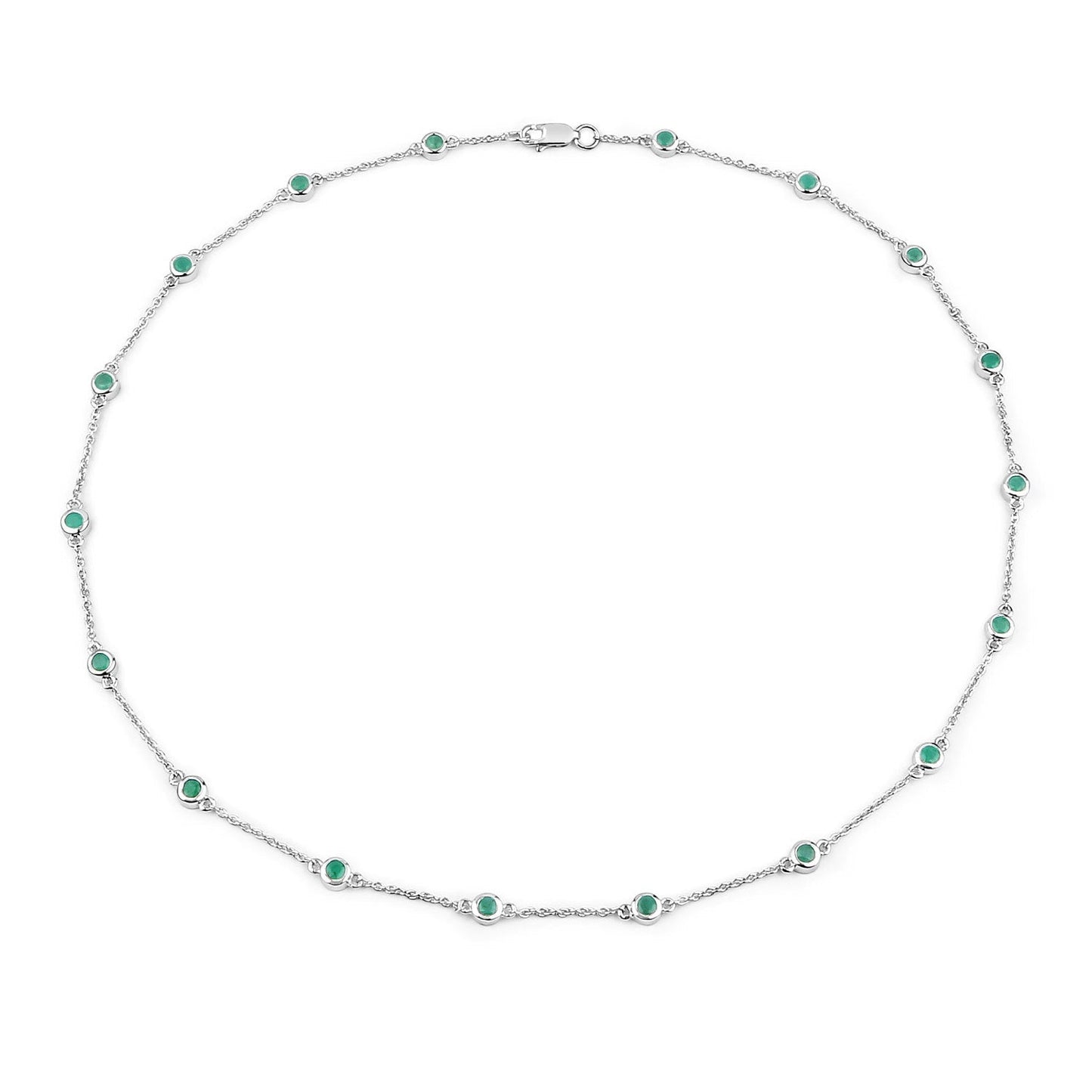 1.80 Carat Genuine Emerald .925 Sterling Silver Necklace Bids.com