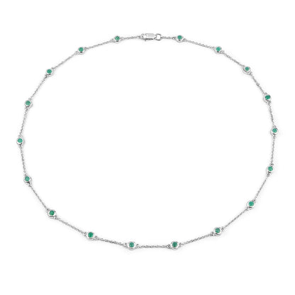 1.80 Carat Genuine Emerald .925 Sterling Silver Necklace Bids.com