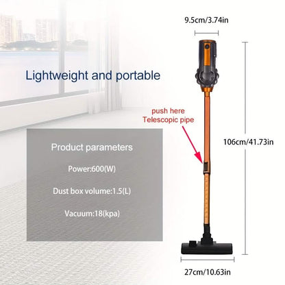 600W 4-in-1 Corded Stick Vacuum Cleaner 18KPa Lightweight Handheld DailySale