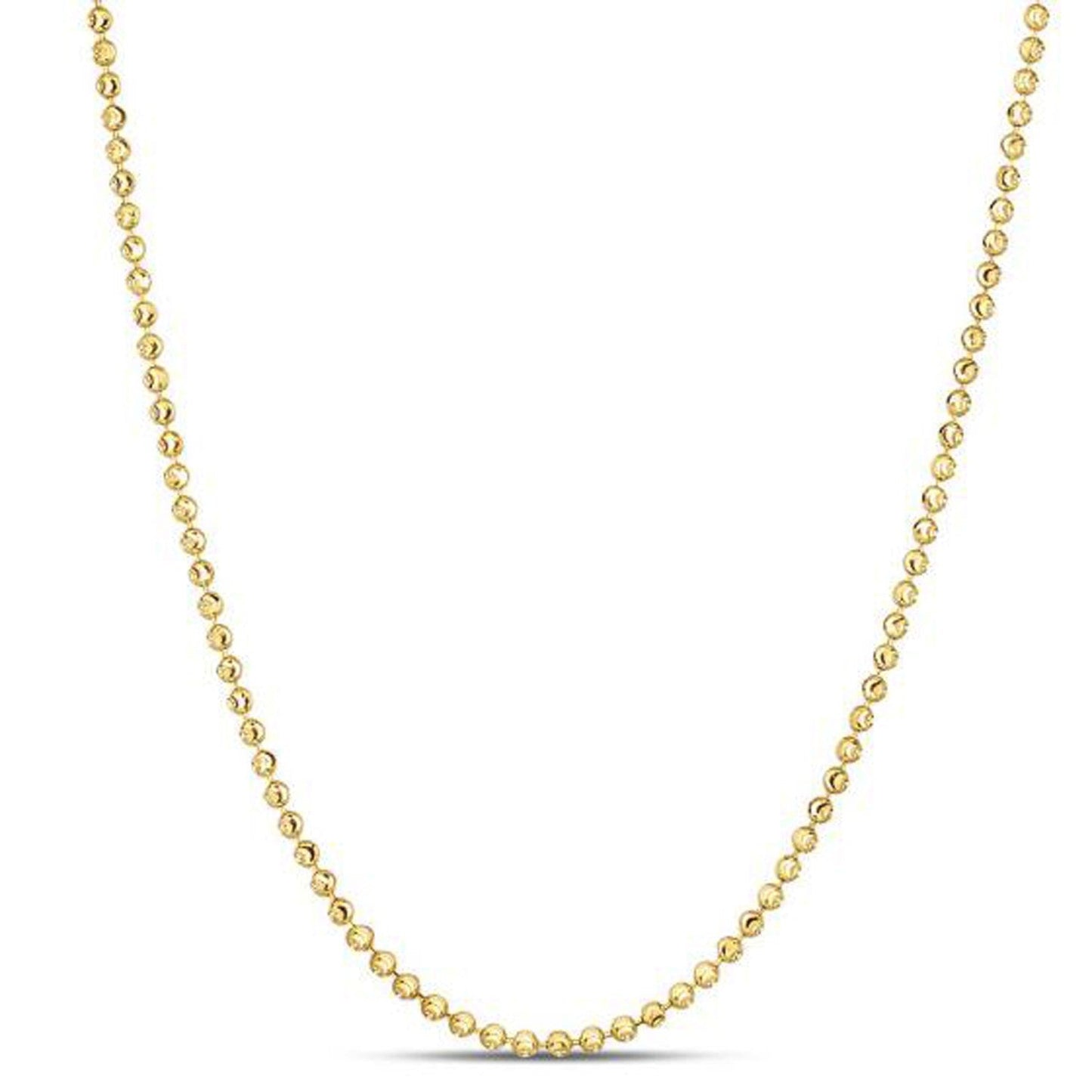 Moon Cut Bead Chain in 14k Yellow Gold (2.00 mm) Bids.com