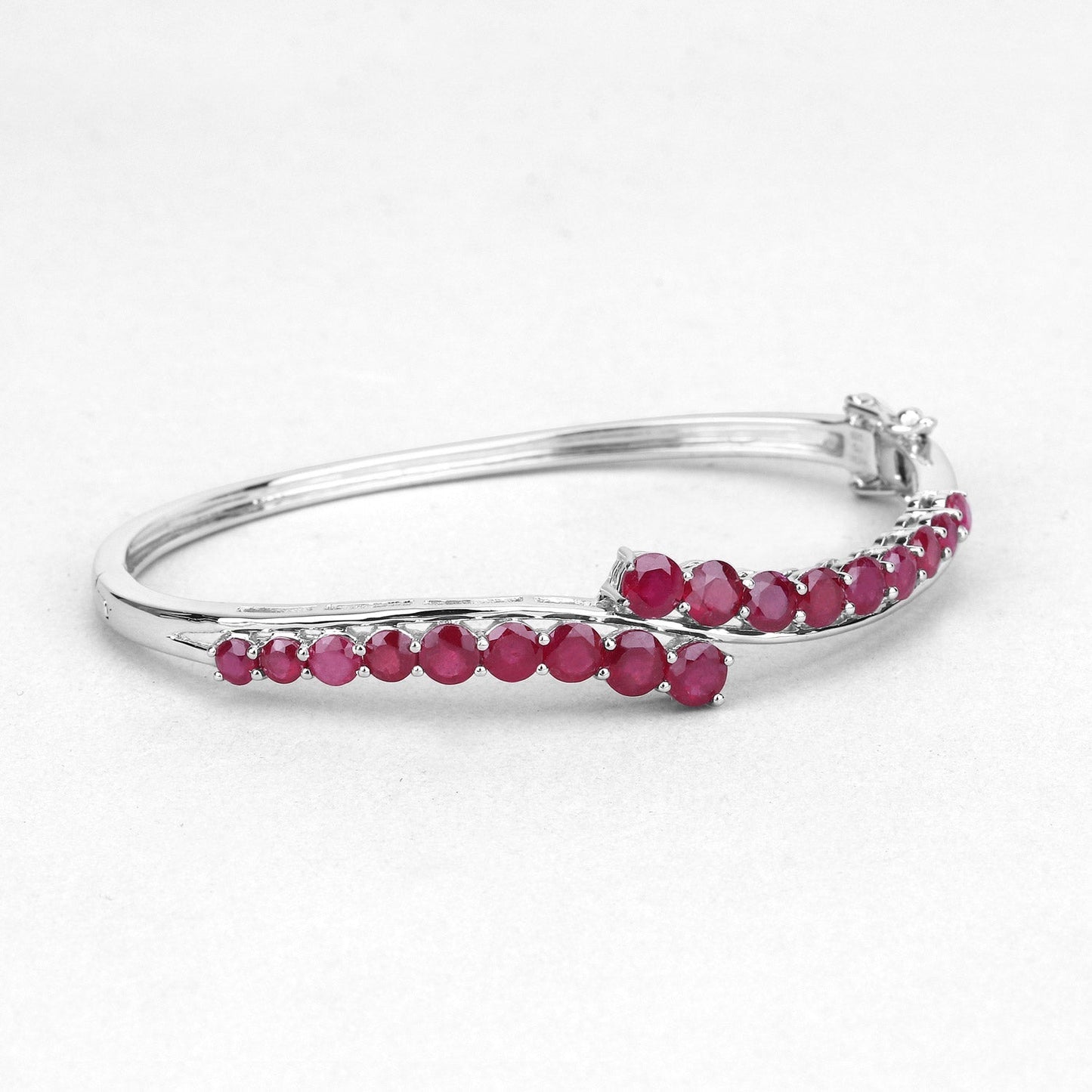 9.10 Carat Glass Filled Ruby .925 Sterling Silver Bangle Bids.com