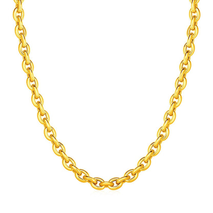 14k Yellow Gold Polished Oval Link Necklace Bids.com