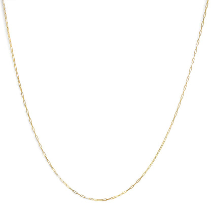 Unisex Solid 14K Yellow Gold 1.5mm Paperclip Chain Necklace - 18 Inches Bids.com