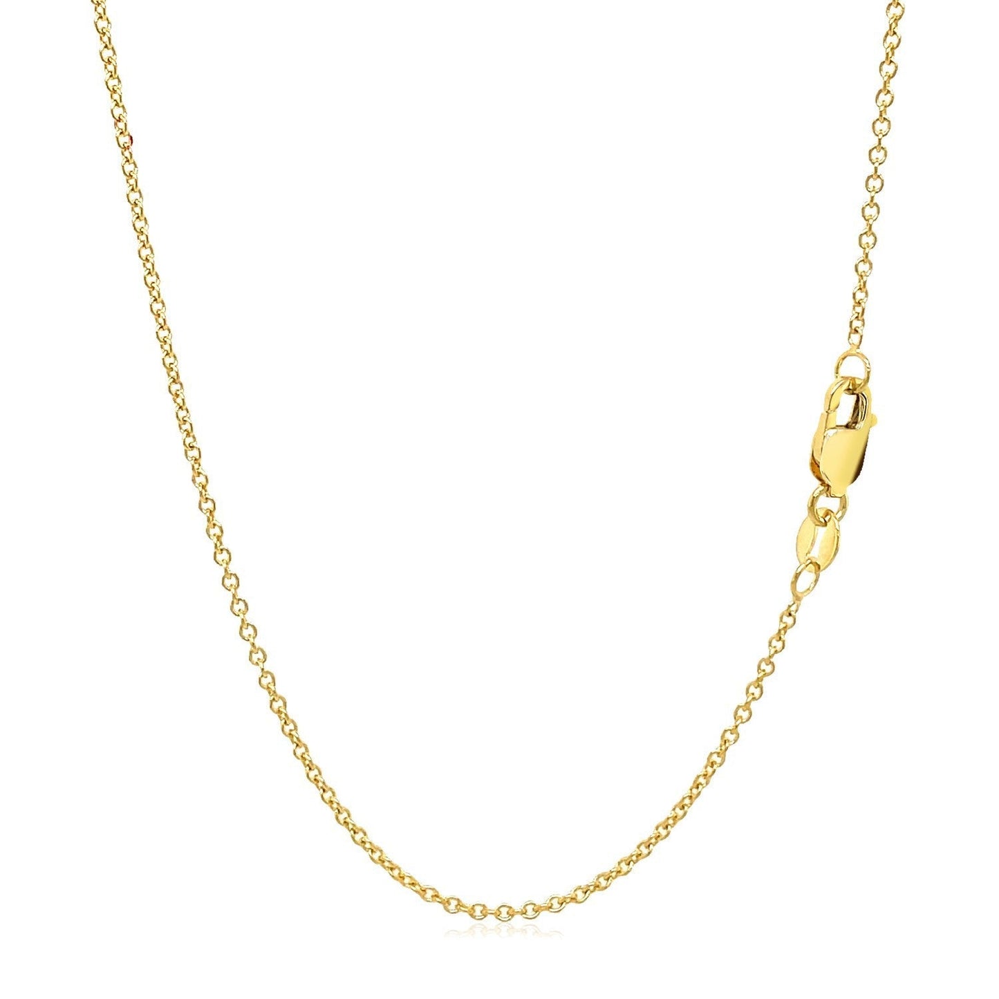 14k Yellow Gold Round Cable Link Chain 1.3mm Bids.com
