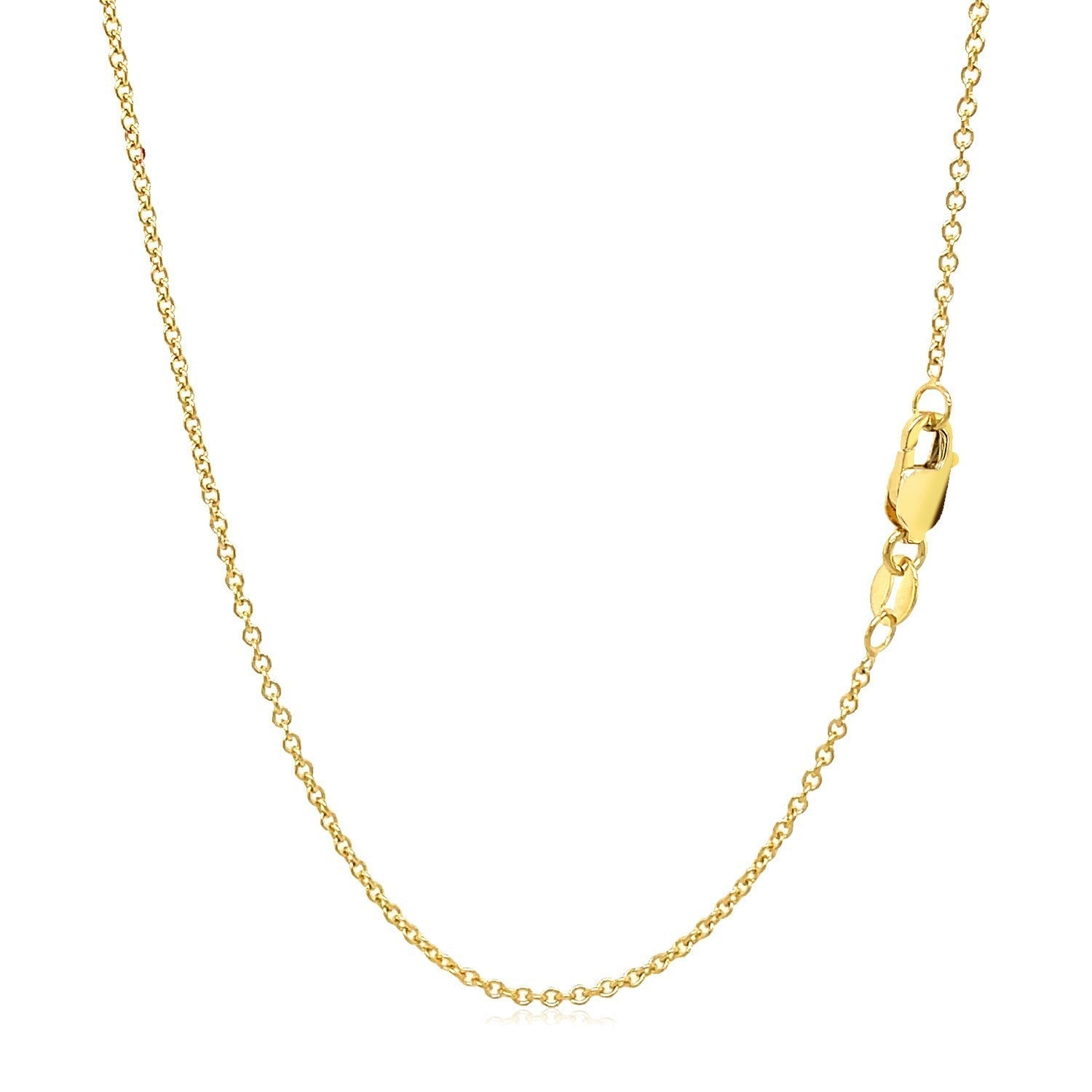 14k Yellow Gold Round Cable Link Chain 1.3mm Bids.com