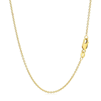 14k Yellow Gold Round Cable Link Chain 1.3mm Bids.com
