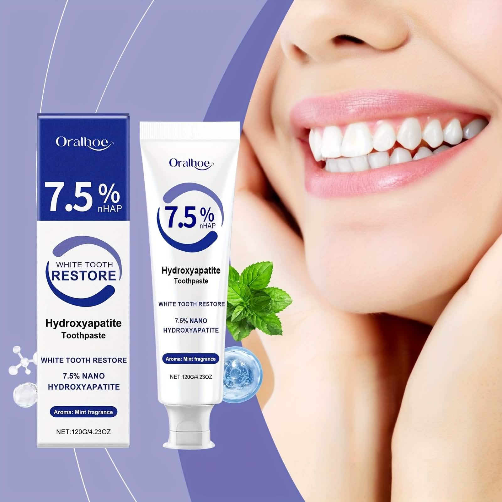 Hydroxyapatite Toothpaste – 7.5% NHAP, Whitening Mint, Gentle Teeth & Mouth Care DailySale
