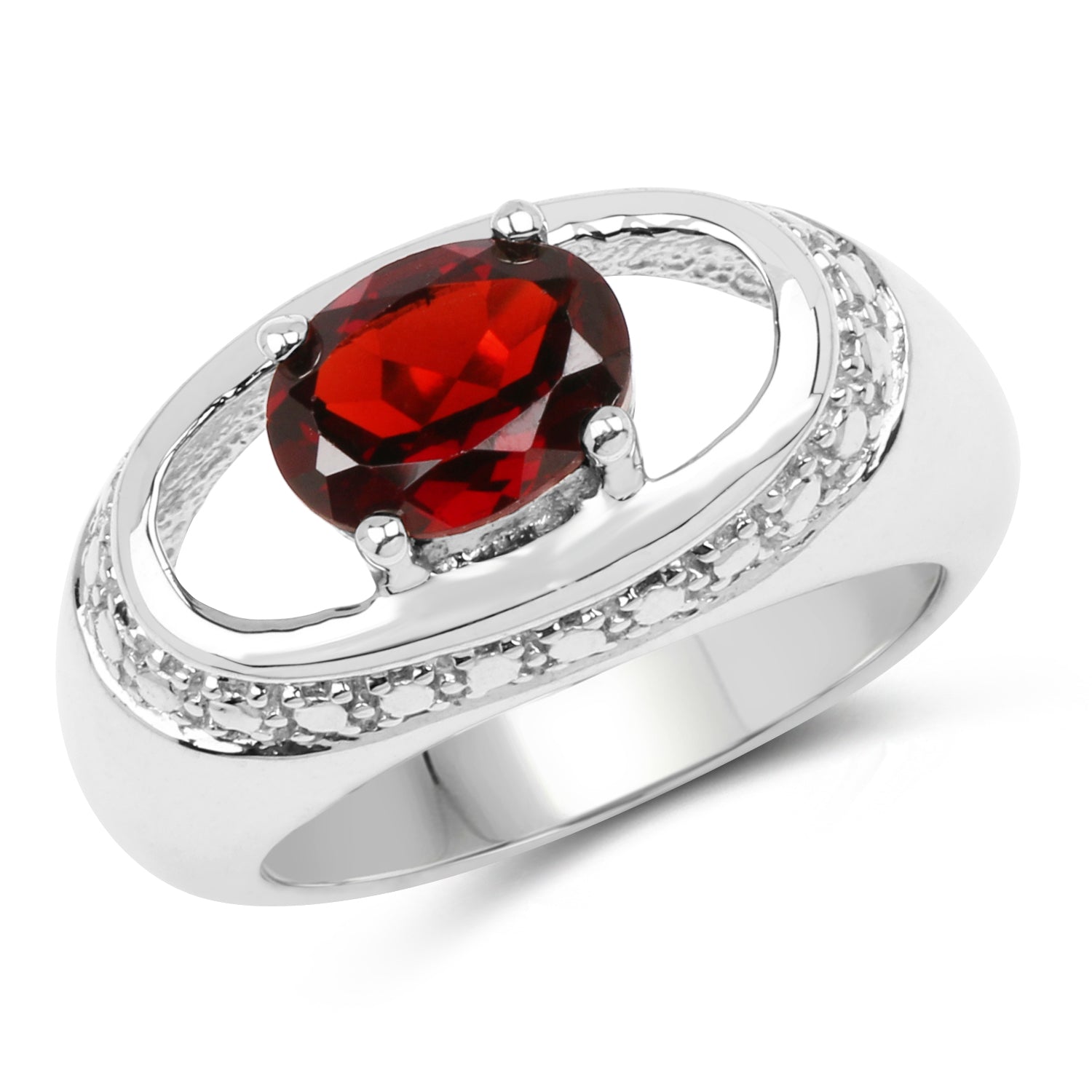 2.50 Carat Genuine Garnet .925 Sterling Silver Ring Bids.com