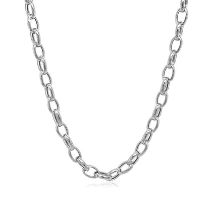 4.6mm 14k White Gold Oval Rolo Chain Bids.com