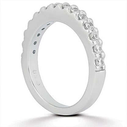 14k White Gold Shared Prong Diamond Wedding Ring Band Bids.com