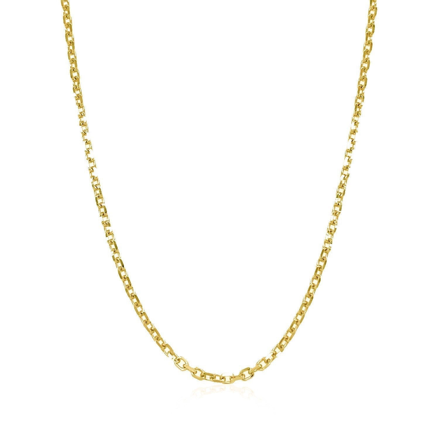 18k Yellow Gold Diamond Cut Cable Link Chain (1.90 mm) Bids.com