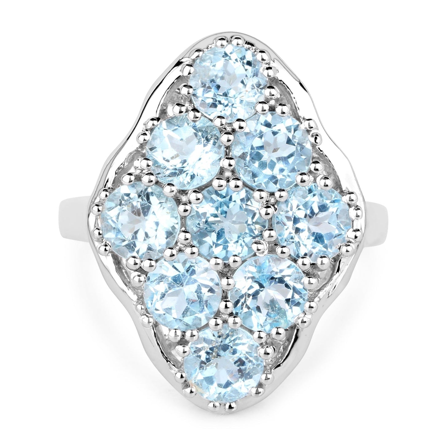 5.40 Carat Genuine Blue Topaz .925 Sterling Silver Ring Bids.com