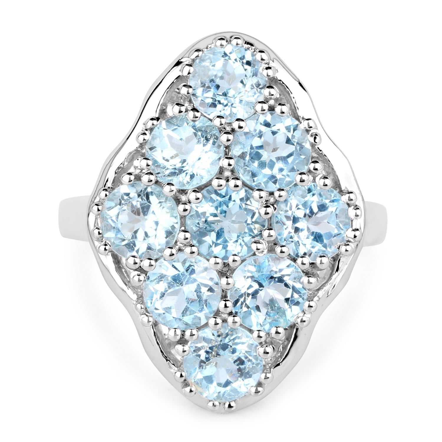 5.40 Carat Genuine Blue Topaz .925 Sterling Silver Ring Bids.com