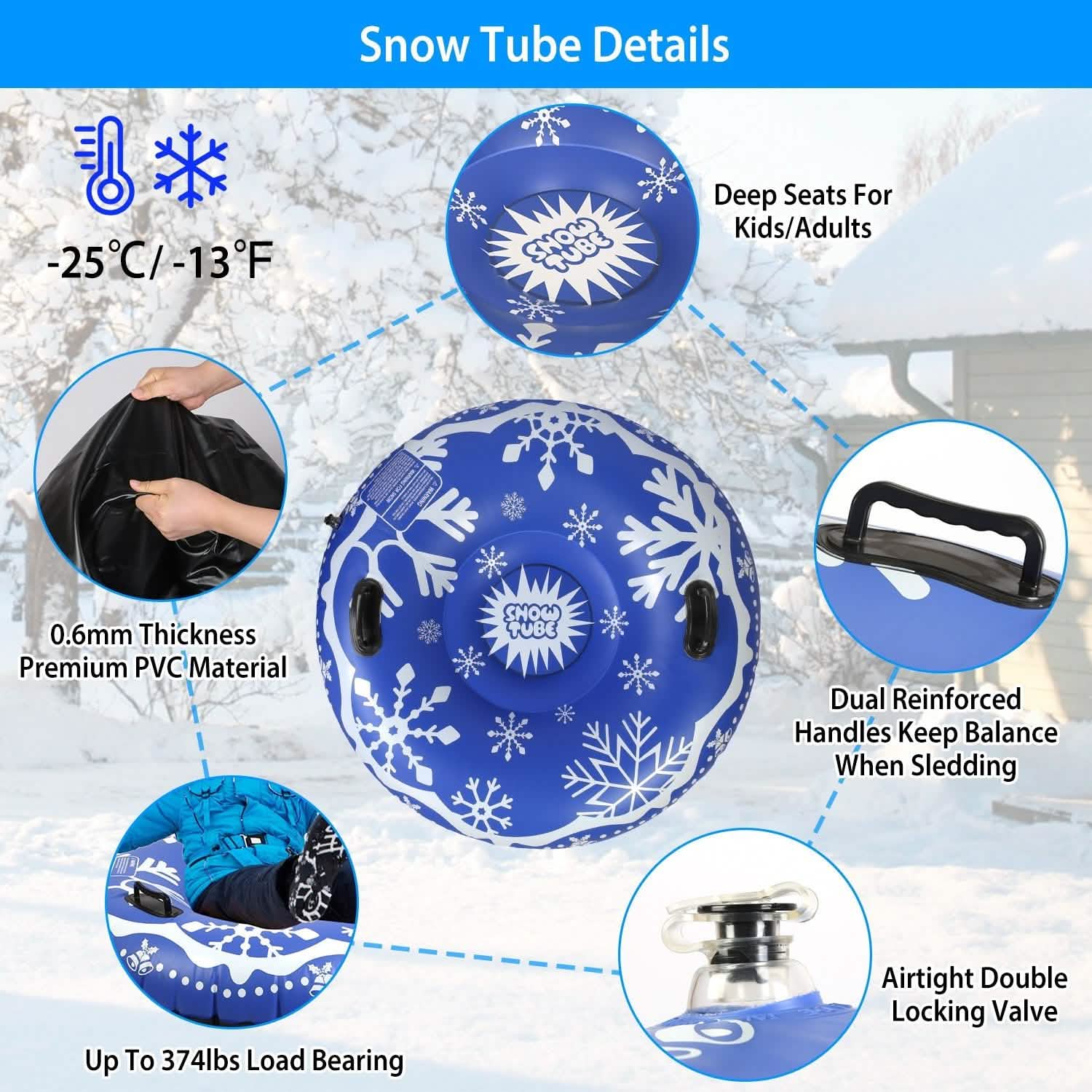 47-Inch Inflatable Snow Tube DailySale