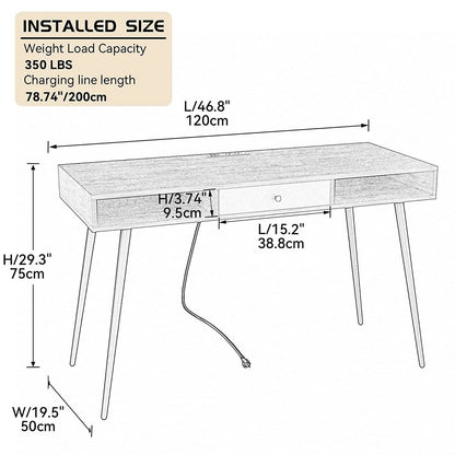 47" Mid Century Modern Desk DailySale