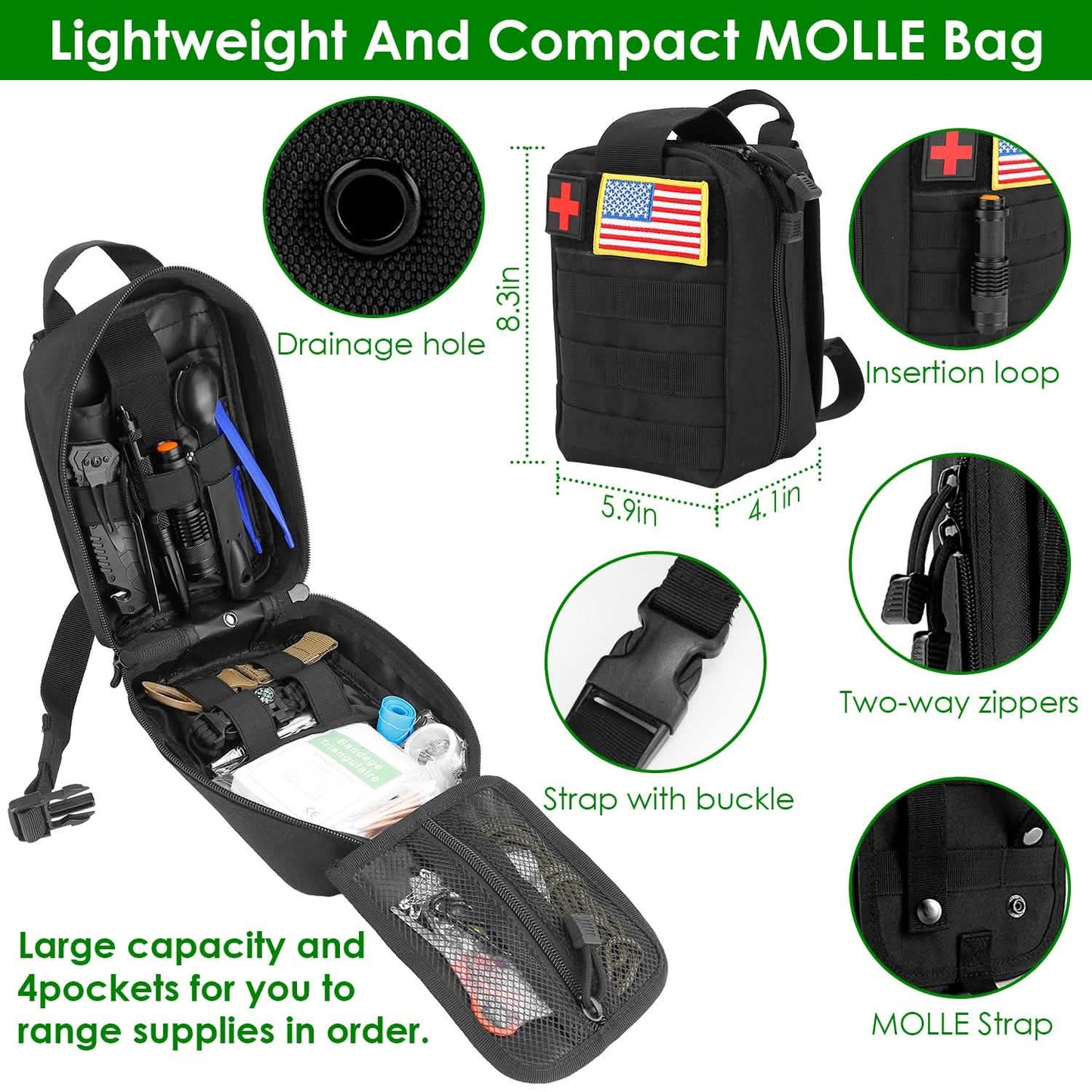 47-Pieces: Emergency Survival Kit EDC Gear Equipment Tool with Pouch DailySale