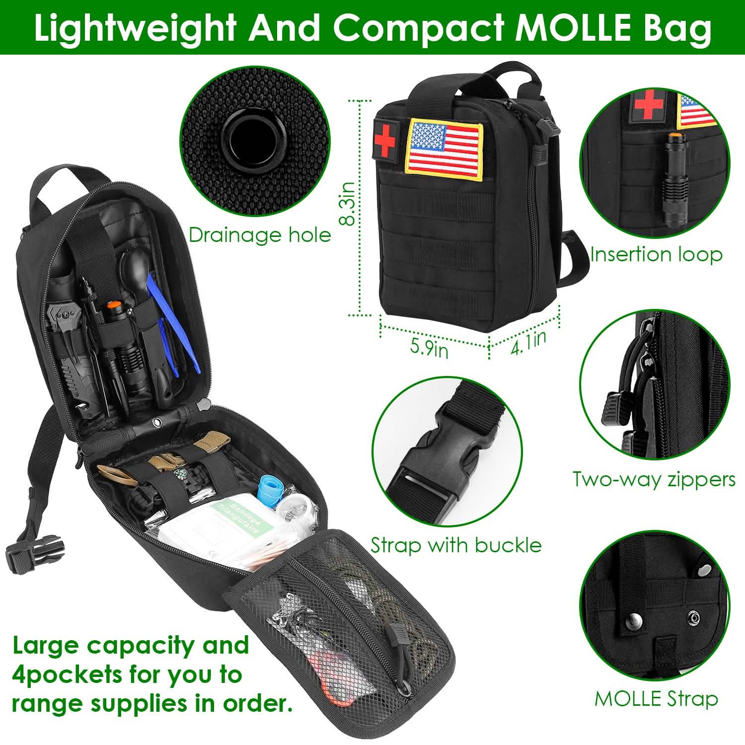 47-Pieces: Emergency Survival Kit EDC Gear Equipment Tool with Pouch DailySale